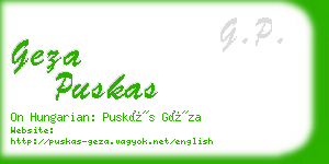 geza puskas business card